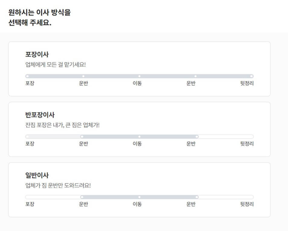 이사 방식 선택하는 사진