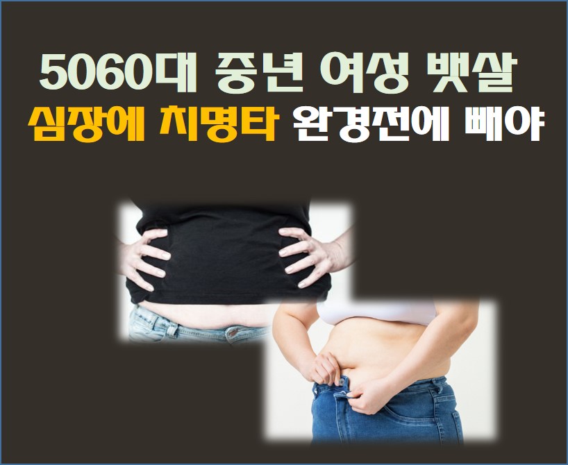 5060대 중년 여성 뱃살 사진