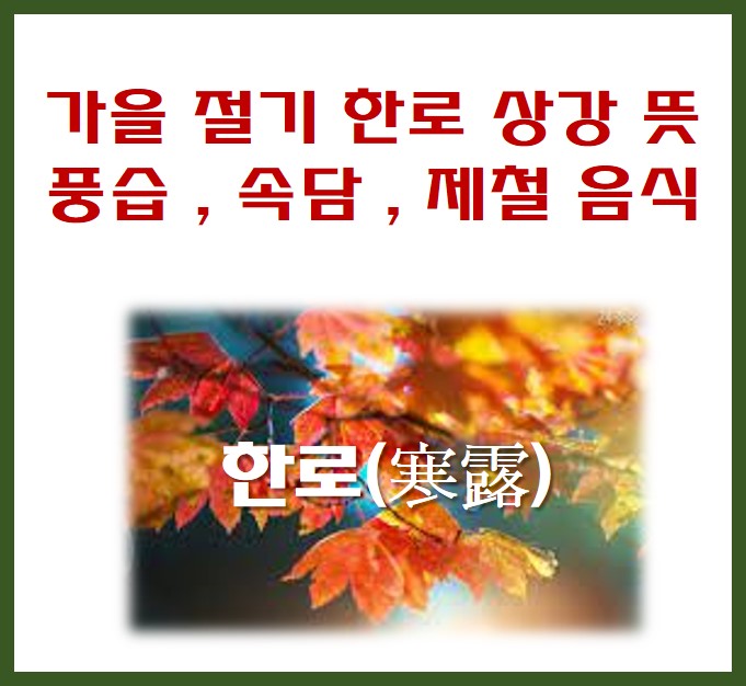 한로와 상강 사진