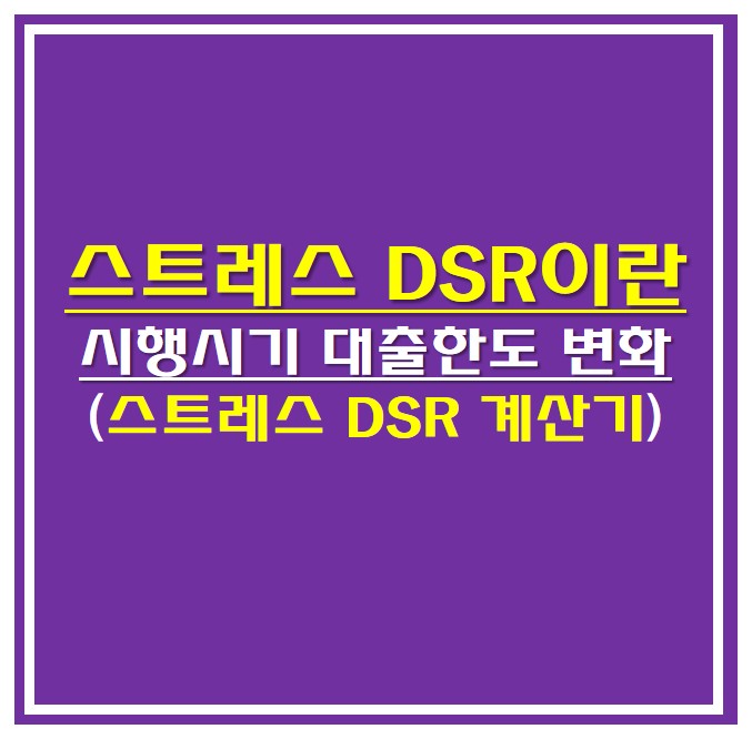 스트레스 DSR 관련 정보 썸네일 사진