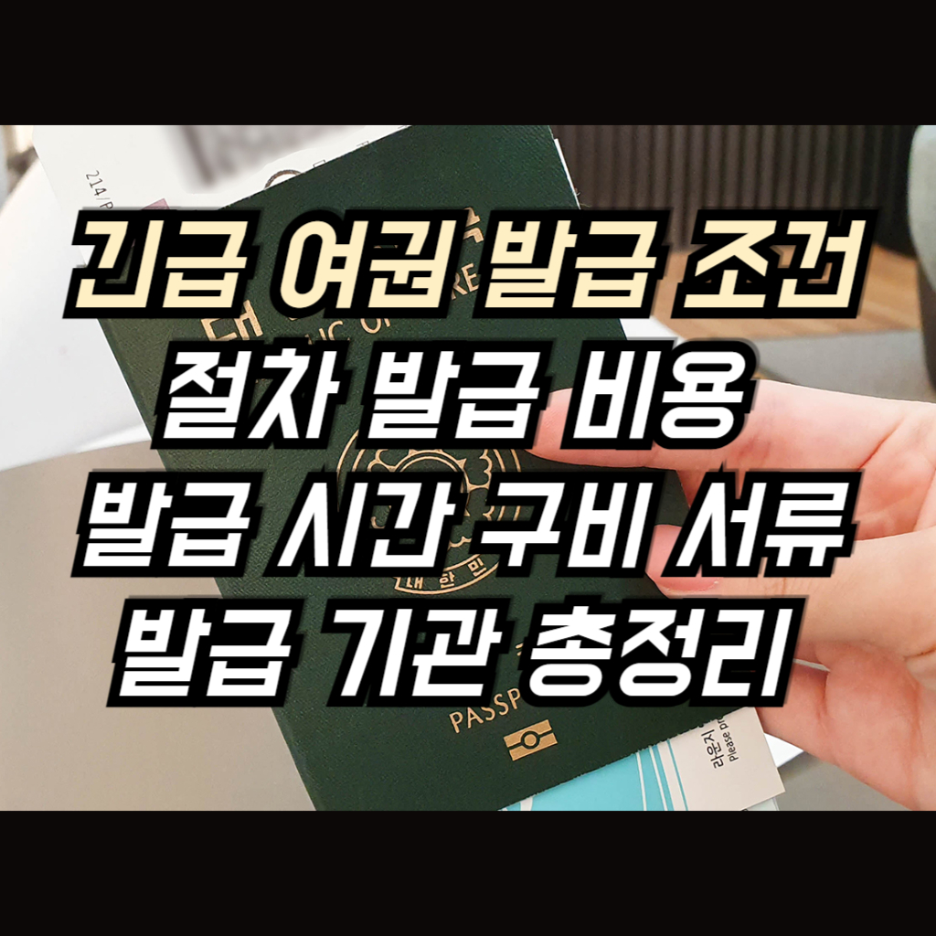 긴급 여권 발급 조건 및 절차 발급 비용 안내 사진