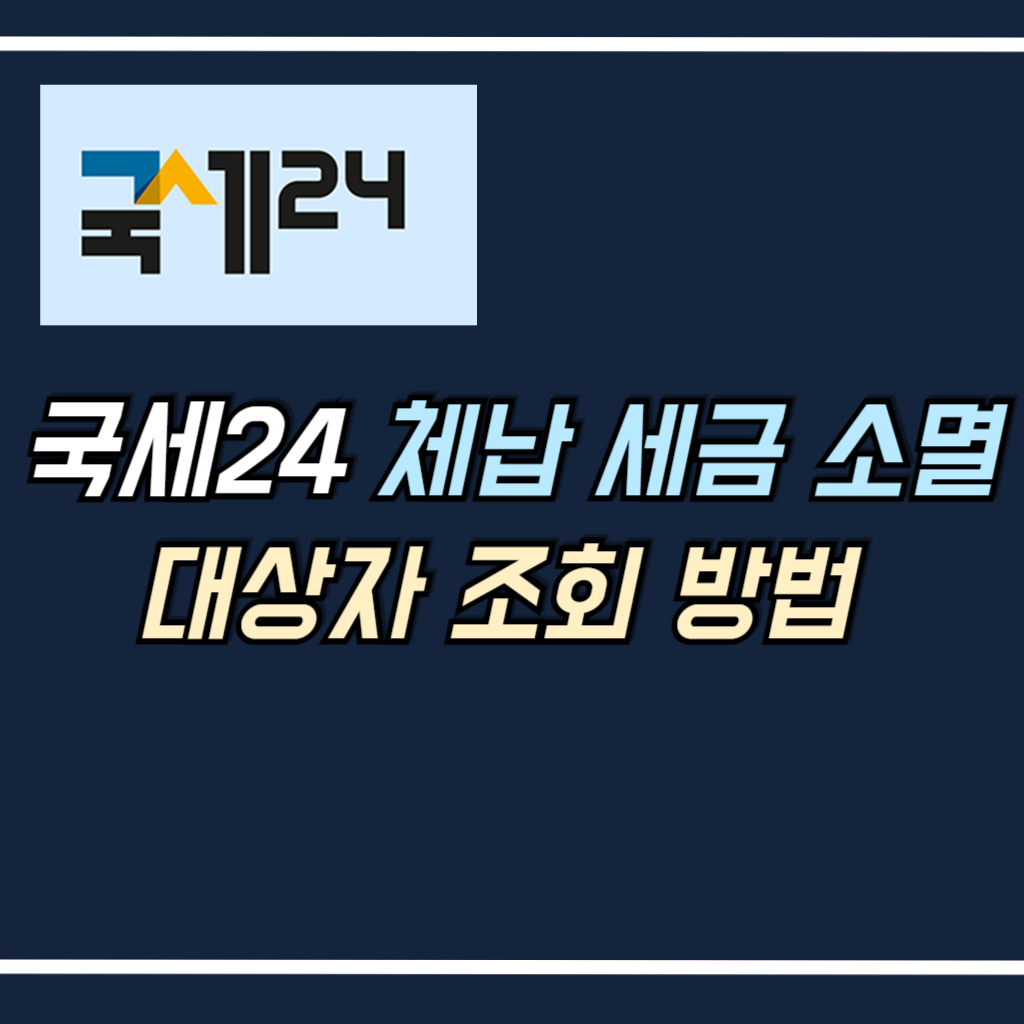 국세24 체납 세금 소멸 대상자 조회 안내 사진